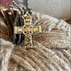 James Avery RARE retired 14k gold and sterling cross pendant